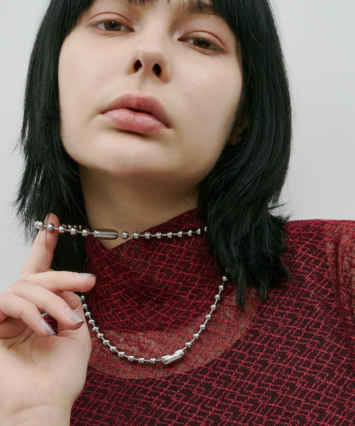 AFF AIVER サージカルボールチェーンネックレス