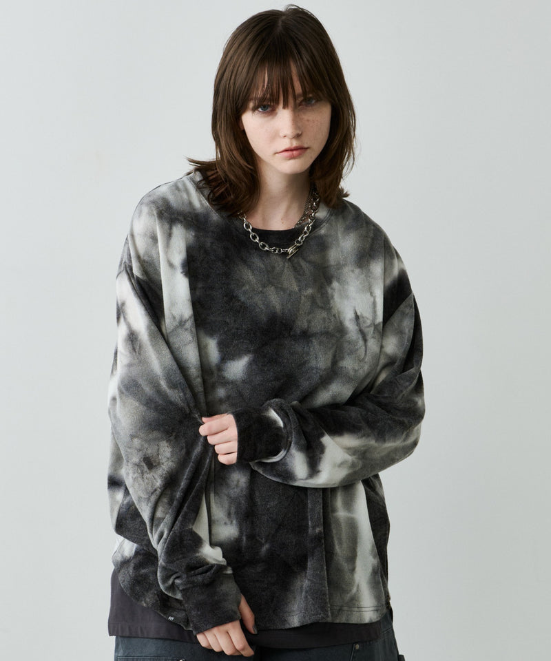 【予約】AFF AIVER　ムラ染めニットL/S TEE
