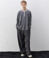 【予約】AIVER　ヘビーワッフルヘンリーネックL/S TEE