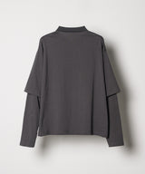 AFF AIVER　16/-ウォッシュ天竺レイヤードポロ