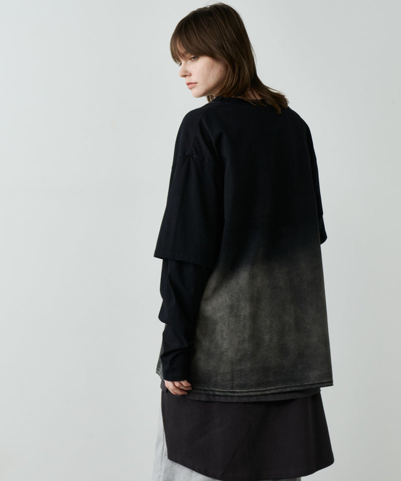 【予約】AFF AIVER　グラデーションブリーチレイヤードロンTEE