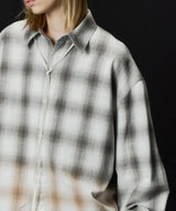 【一部予約】AIVER　グラデーションブリーチオンブレチェックシャツ