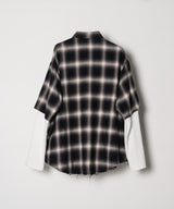 【予約】AIVER　ワッフルレイヤードオンブレチェックシャツ