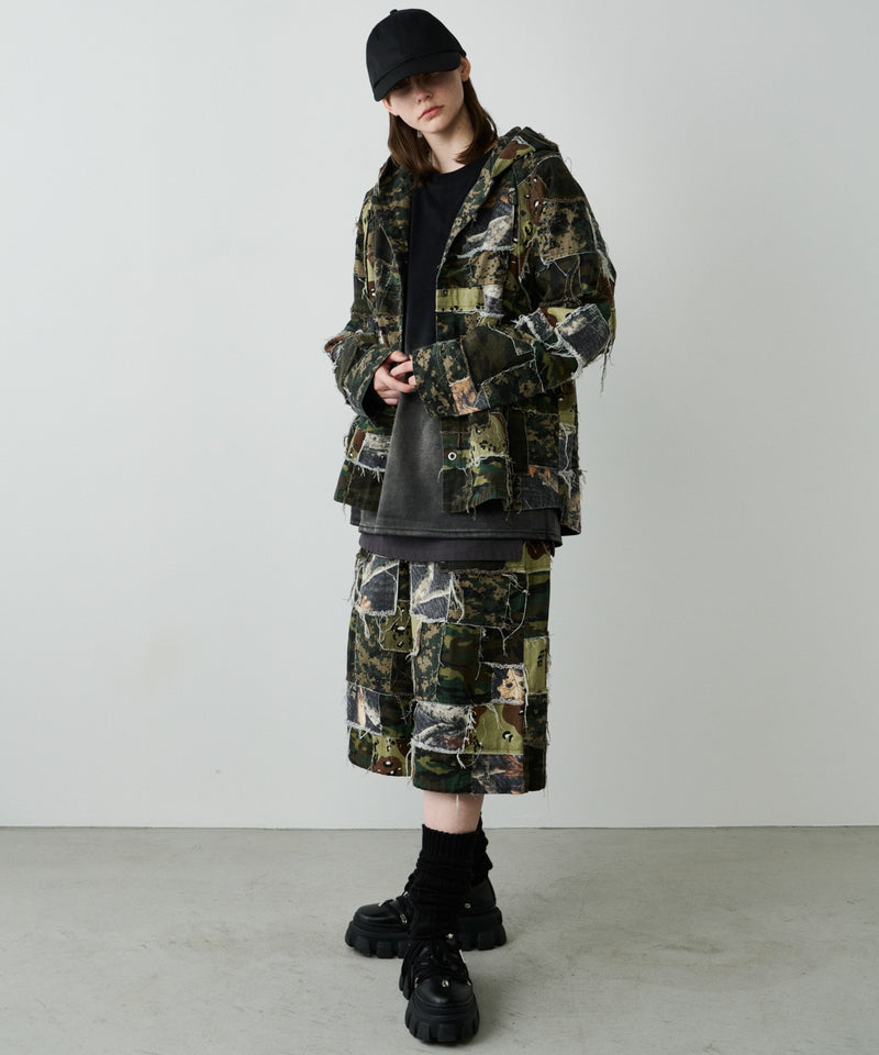 PALEDUSK×AIVER　カモボロ3WAYフードシャツ