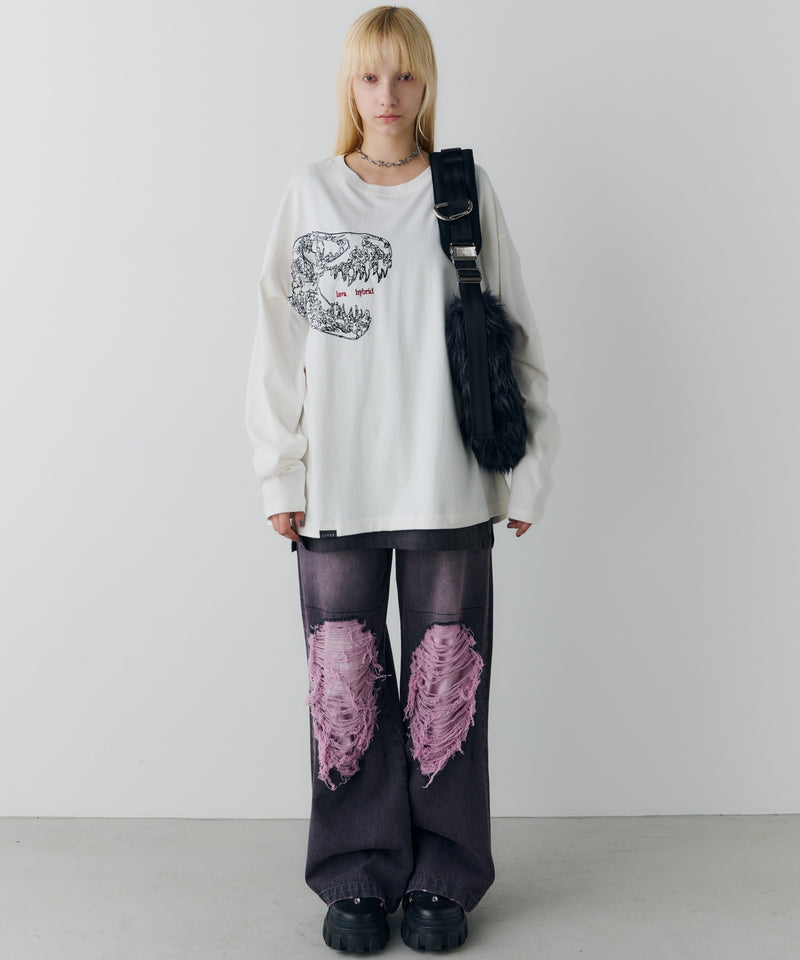 AIVER　レックス刺繍L/S TEE