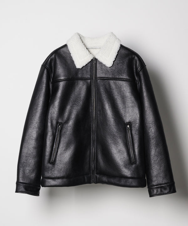 AFF AIVER　フェイクムートンシングルブルゾン