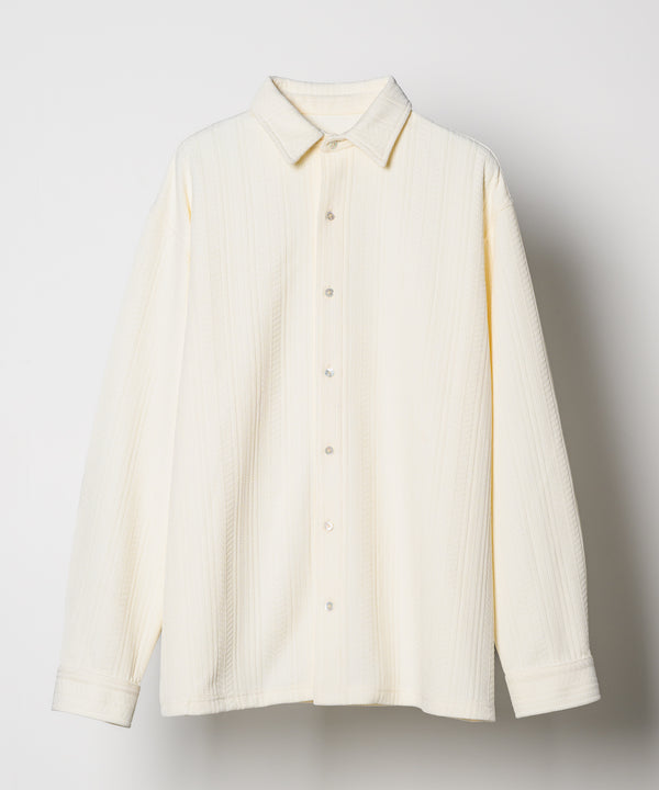 AFF AIVER　ヘリンボーンニットカットルーズシャツ