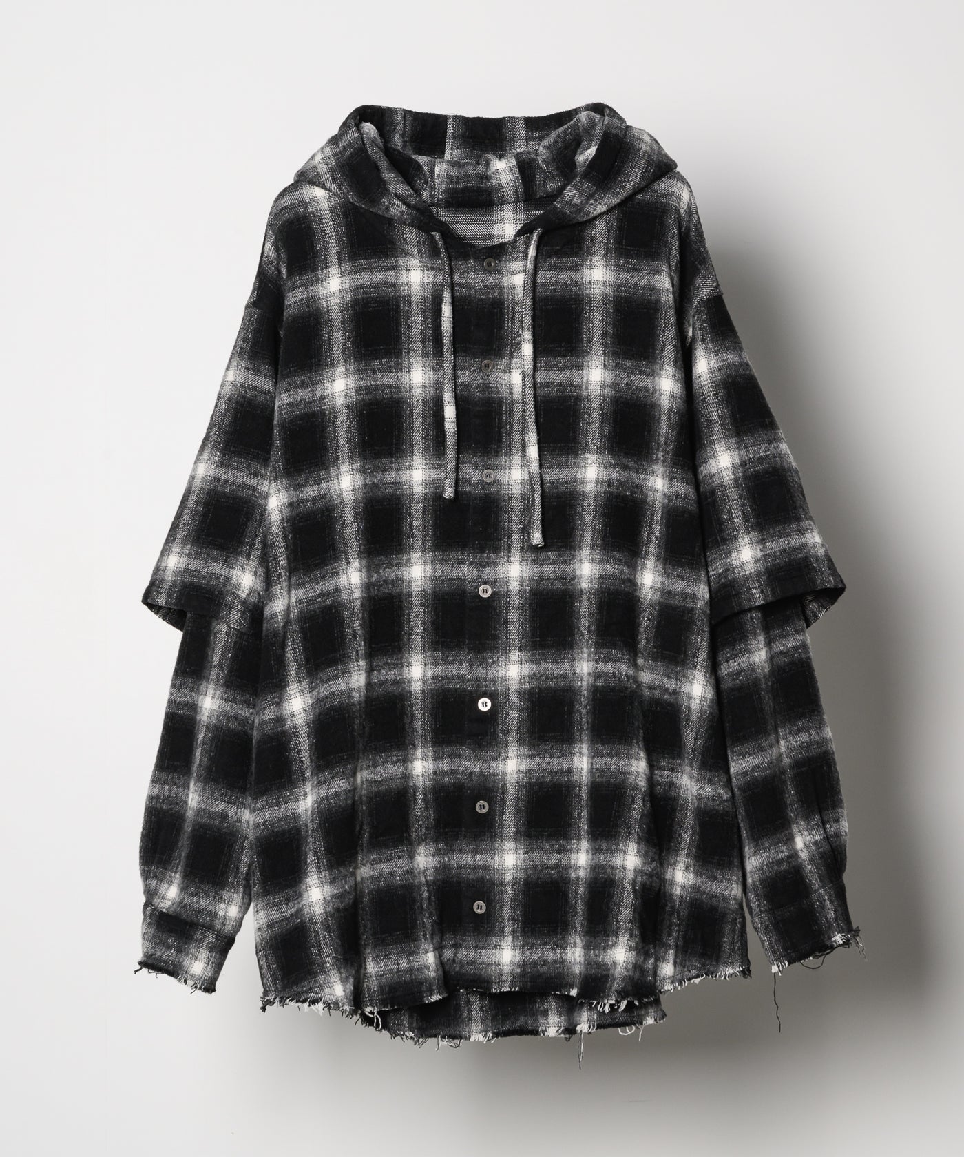 AIVER レイヤードオンブレチェックシャツ