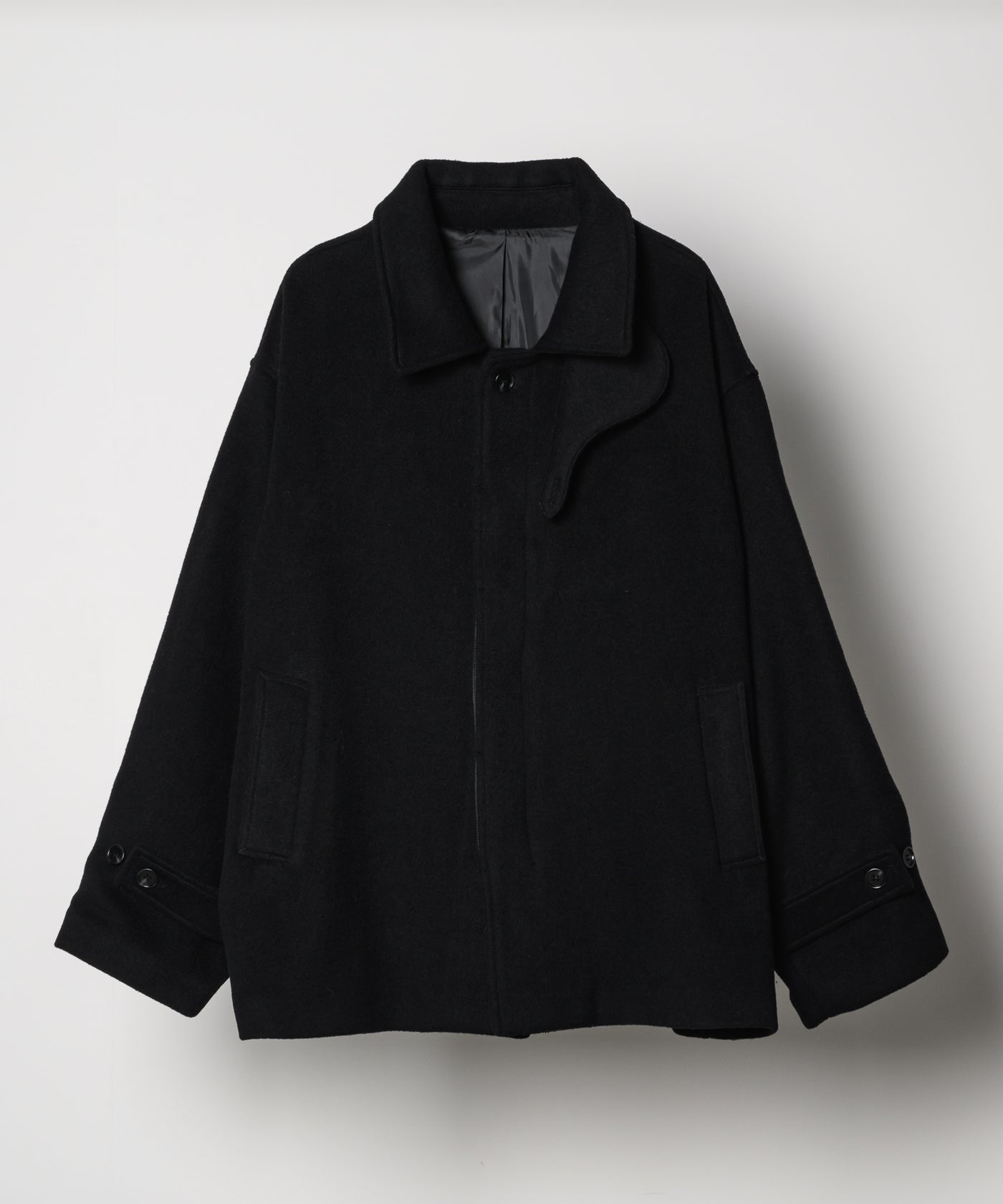 【雑誌VERY掲載 】2022AW ebure メルトンジャケット 38 予約】AFF AIVER ウールメルトンショートステンカラーコート