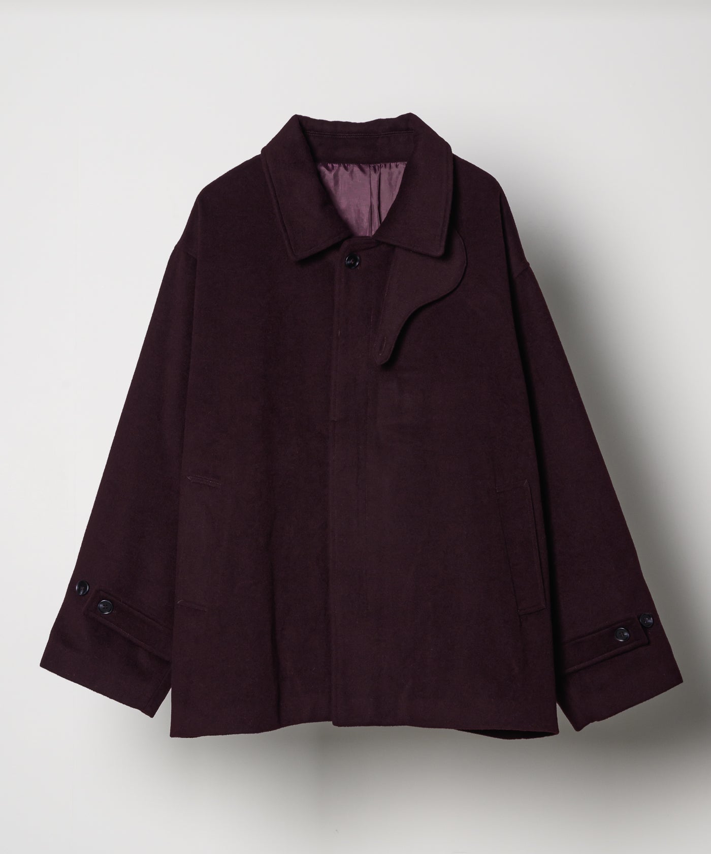 【雑誌VERY掲載 】2022AW ebure メルトンジャケット 38 予約】AFF AIVER ウールメルトンショートステンカラーコート