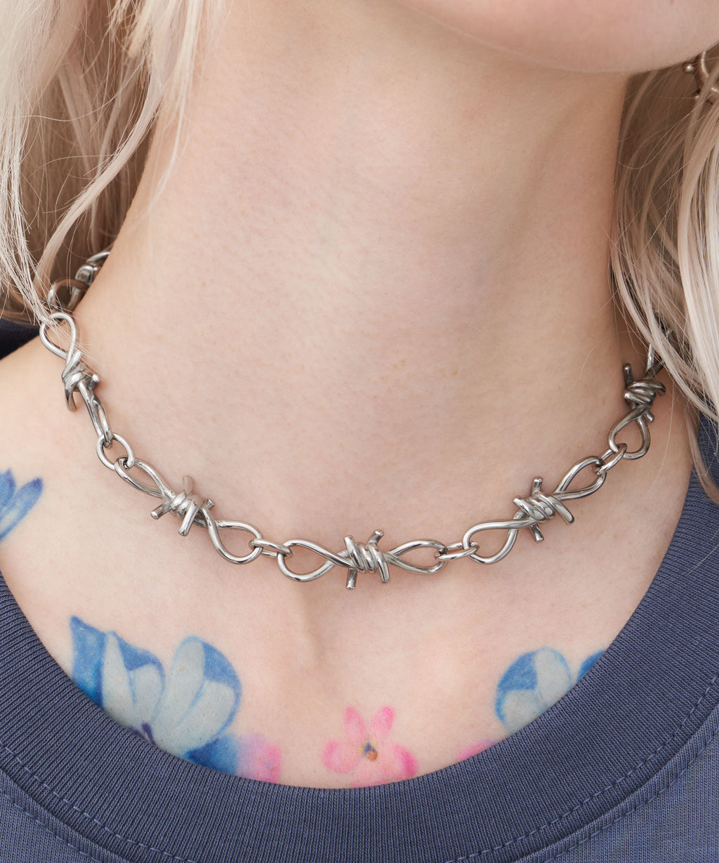 gunda wire necklace ワイヤーネックレス 有刺鉄線チョーカー - ネックレス