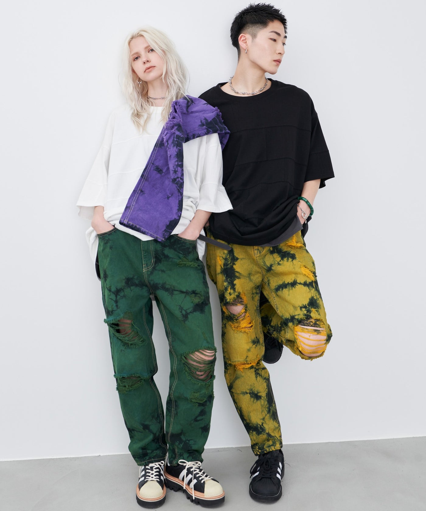 KODAI YASUNO×AIVER 絞り染めダメージデニム KODAI YASUNO×AIVER 絞り染めダメージデニム