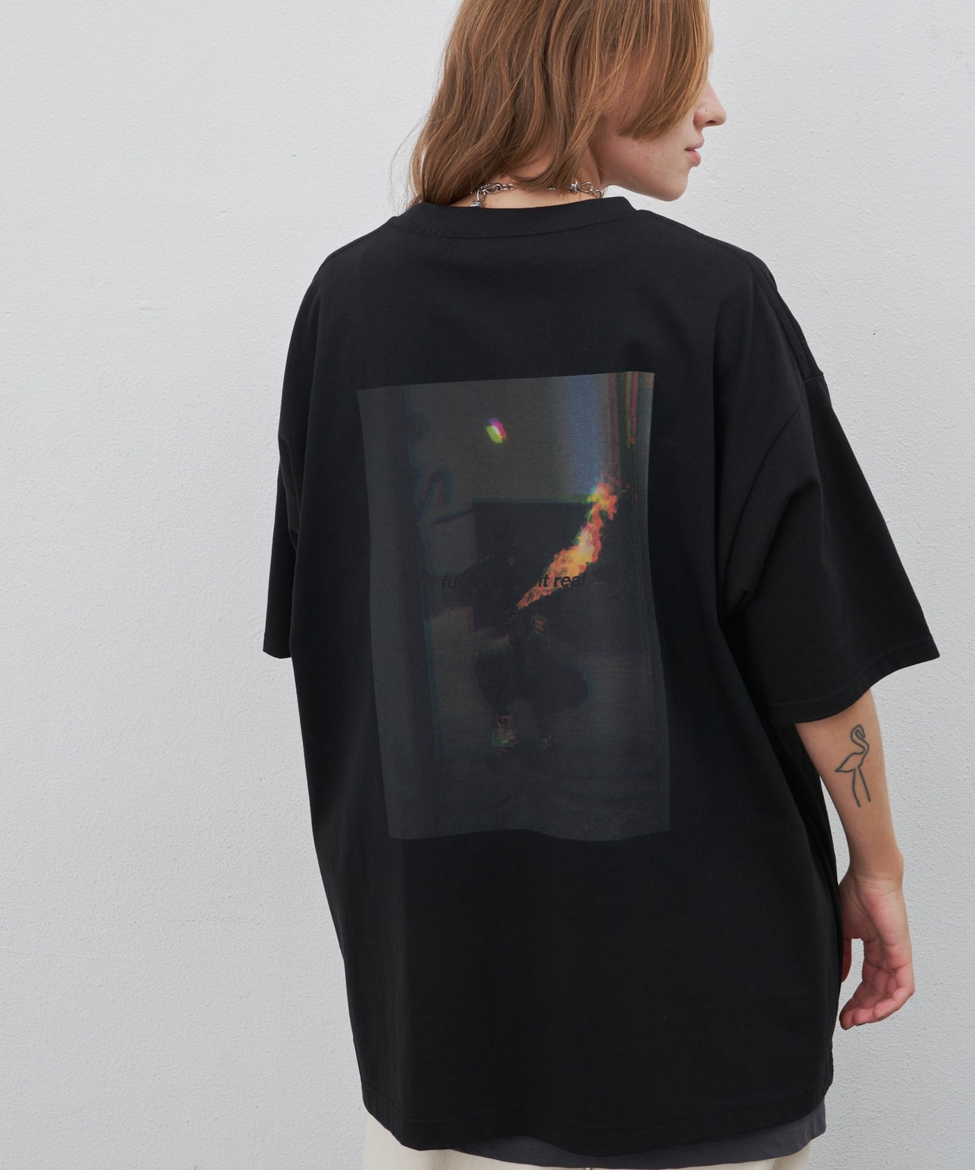 アフィックスパラパラ　Tバック　L AIVER バラクラバフォトS/SビッグTEE/Tシャツ/プリントTシャツ